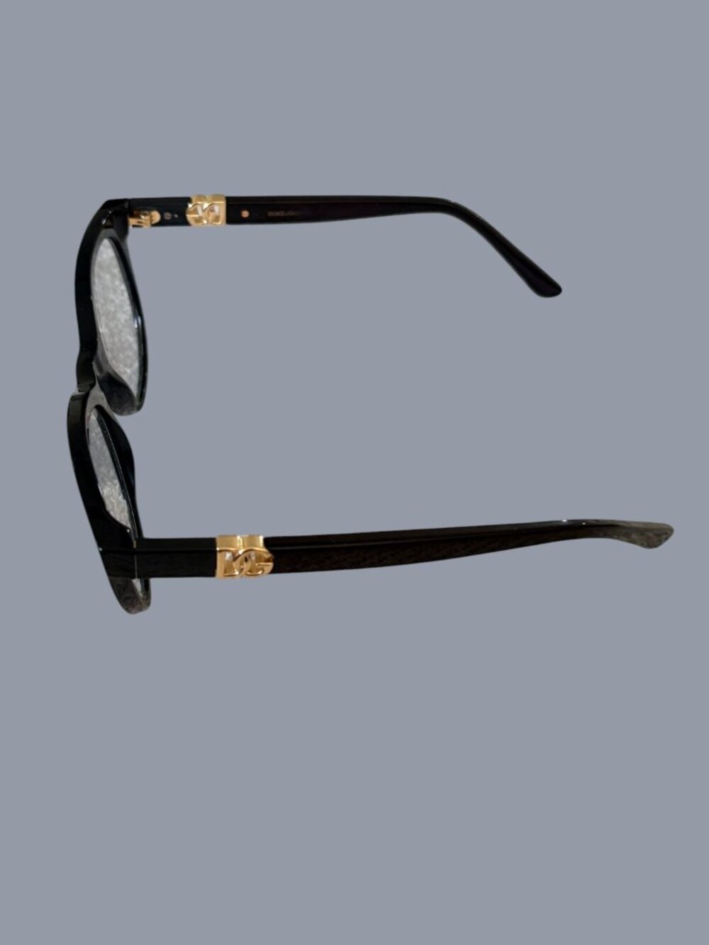 Dolce & Gabbana DG Logo Eyeglass Frames Black Gold Designer Optical Glasses/Case - Picture 6 of 11
